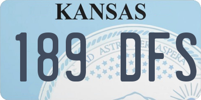 KS license plate 189DFS