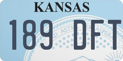 KS license plate 189DFT