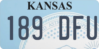 KS license plate 189DFU