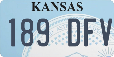 KS license plate 189DFV