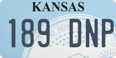 KS license plate 189DNP