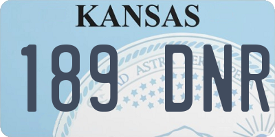 KS license plate 189DNR