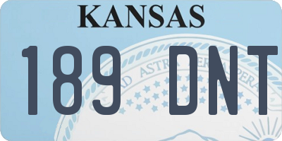 KS license plate 189DNT