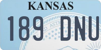 KS license plate 189DNU
