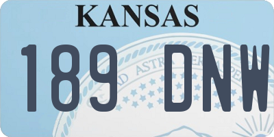 KS license plate 189DNW