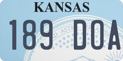 KS license plate 189DOA