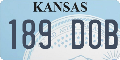 KS license plate 189DOB