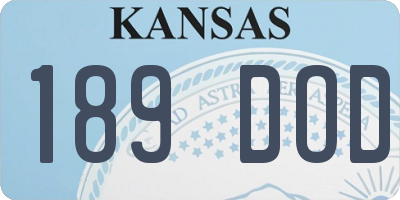 KS license plate 189DOD