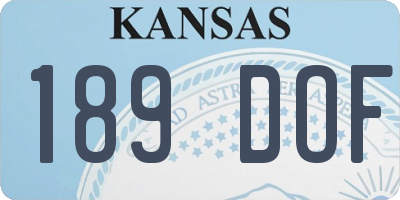 KS license plate 189DOF