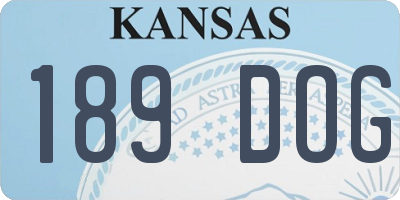 KS license plate 189DOG