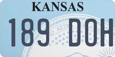 KS license plate 189DOH