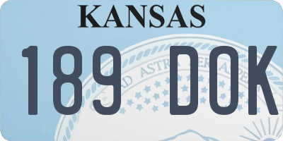 KS license plate 189DOK