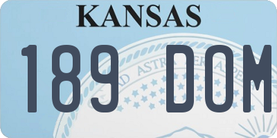 KS license plate 189DOM