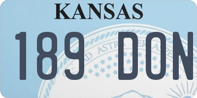 KS license plate 189DON