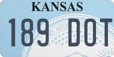 KS license plate 189DOT