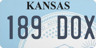 KS license plate 189DOX