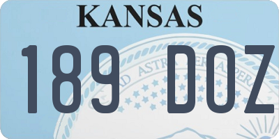 KS license plate 189DOZ