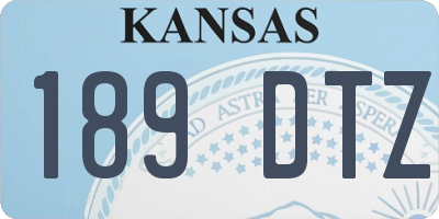 KS license plate 189DTZ