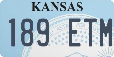 KS license plate 189ETM