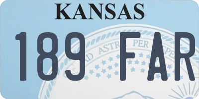 KS license plate 189FAR
