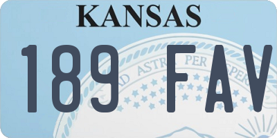KS license plate 189FAV