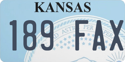 KS license plate 189FAX