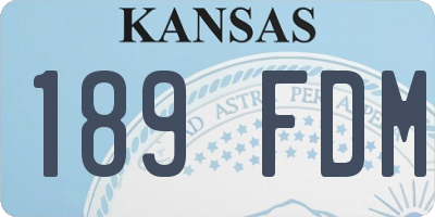 KS license plate 189FDM