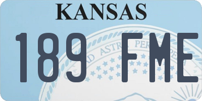 KS license plate 189FME