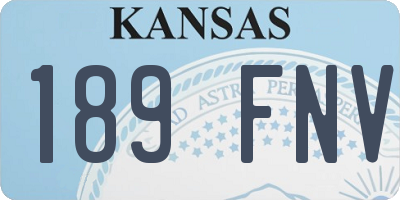 KS license plate 189FNV
