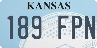 KS license plate 189FPN