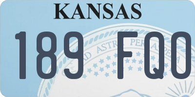 KS license plate 189FQO