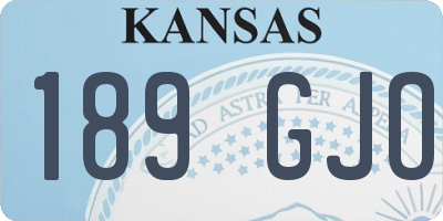 KS license plate 189GJO
