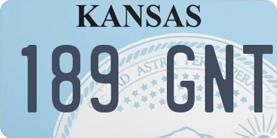 KS license plate 189GNT