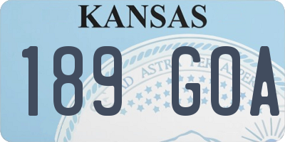 KS license plate 189GOA