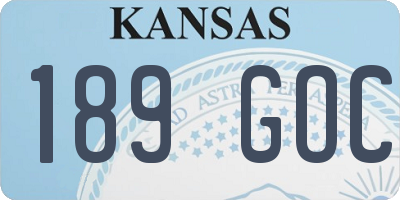 KS license plate 189GOC