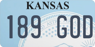 KS license plate 189GOD