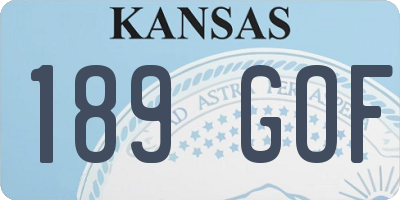 KS license plate 189GOF