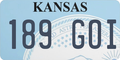 KS license plate 189GOI
