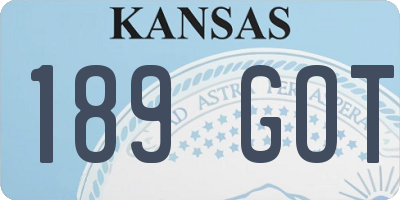 KS license plate 189GOT