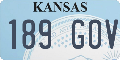 KS license plate 189GOV