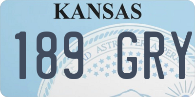 KS license plate 189GRY