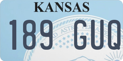 KS license plate 189GUQ