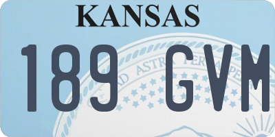KS license plate 189GVM