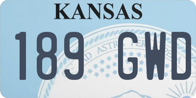 KS license plate 189GWD