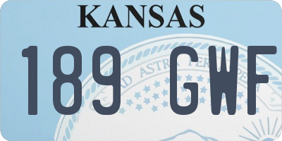 KS license plate 189GWF