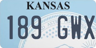 KS license plate 189GWX