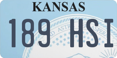 KS license plate 189HSI