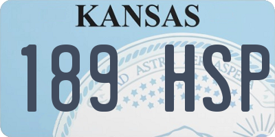 KS license plate 189HSP