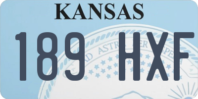 KS license plate 189HXF