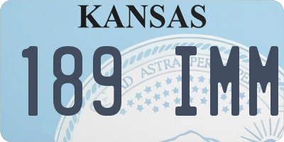 KS license plate 189IMM
